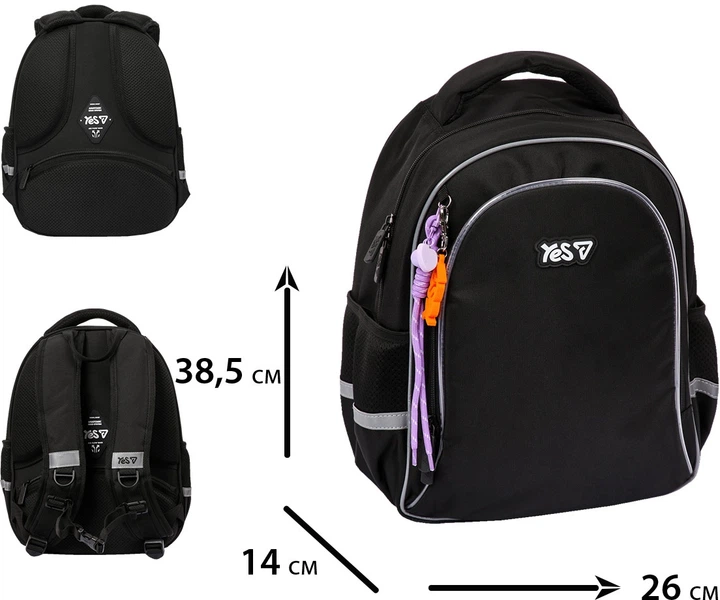 Рюкзак Yes S-115M Just Black Фіолетовий 38.5х26х14 см 14 л (550296) (5056574499325) - зображення 3