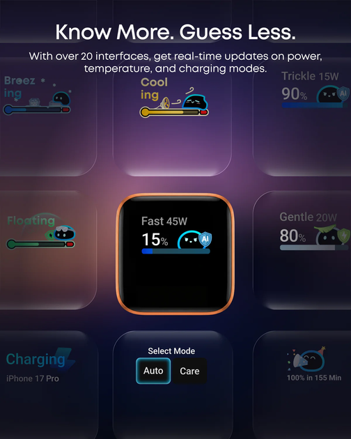 Зарядний пристрій Anker Nano 45W Smart Display Charger Black - зображення 6