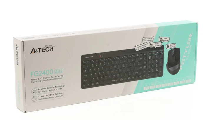 Комплект бездротовий A4Tech FG2400 Air2 (Black) - Фото 6 Комплект бездротовий A4Tech FG2400 Air2 (Black) - изображение 6