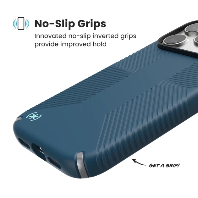 Чехол Speck Presidio2 Grip для iPhone 17 Pro Max Deep Sea/Silver Metallic with MagSafe (150985-3261) - Фото 3 Чехол Speck Presidio2 Grip для iPhone 17 Pro Max Deep Sea/Silver Metallic with MagSafe (150985-3261) - изображение 3