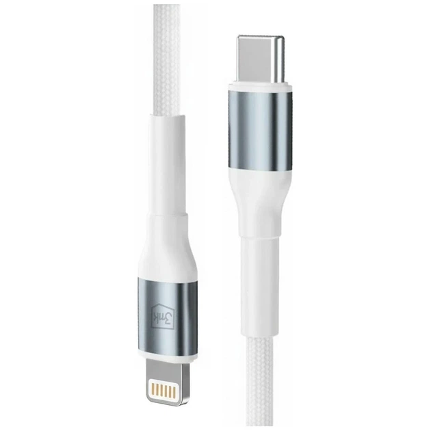 Кабель 3mk Hyper Cable N-SERIES USB-C to Lightning 50cm PD 3.0 9V/3A 27W White (5903108739252) - Фото 2 Кабель 3mk Hyper Cable N-SERIES USB-C to Lightning 50cm PD 3.0 9V/3A 27W White (5903108739252) - зображення 2