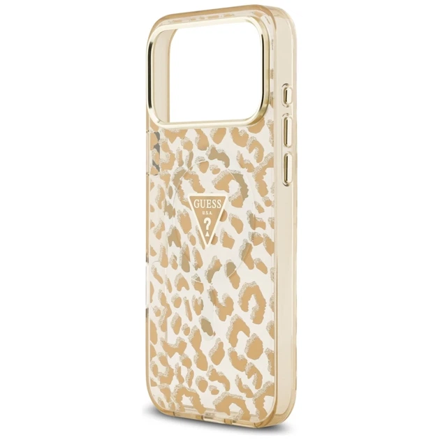 Чохол Guess Leopard Glitter для iPhone 17 Pro Max Brown with MagSafe (GUHMP17XHLEGTGLW) - зображення 6