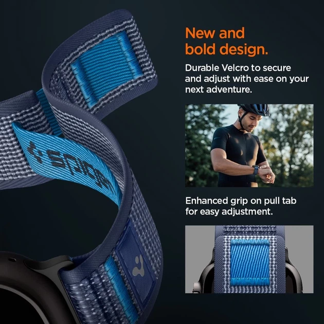 Ремінець Spigen Athlex Air 2 для Apple Watch Ultra 3/2/1 49 mm | Series 11/10 46 mm | Series 9/8/7/6/5/4/SE 45 mm | 44 mm Active Navy Blue (AMP10608) - зображення 9