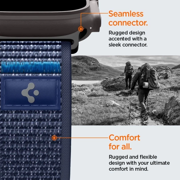 Ремінець Spigen Athlex Air 2 для Apple Watch Ultra 3/2/1 49 mm | Series 11/10 46 mm | Series 9/8/7/6/5/4/SE 45 mm | 44 mm Active Navy Blue (AMP10608) - зображення 10