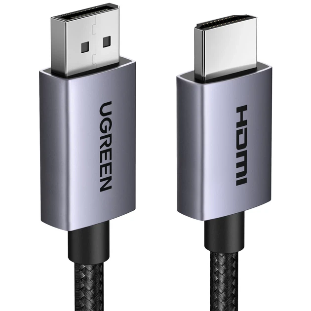 Кабель Ugreen DP123 DisplayPort to HDMI 4K 30Hz 1.5m (35841) - Фото 2 Кабель Ugreen DP123 DisplayPort to HDMI 4K 30Hz 1.5m (35841) - изображение 2