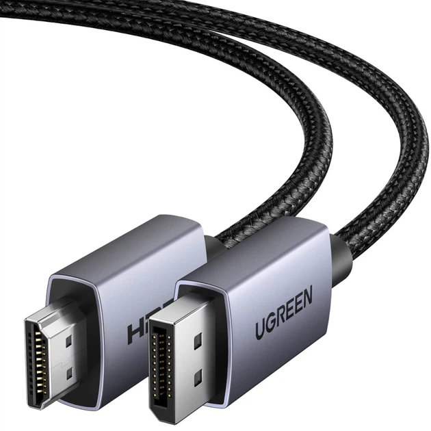 Кабель Ugreen DP123 DisplayPort to HDMI 4K 30Hz 1.5m (35841) - Фото 3 Кабель Ugreen DP123 DisplayPort to HDMI 4K 30Hz 1.5m (35841) - изображение 3