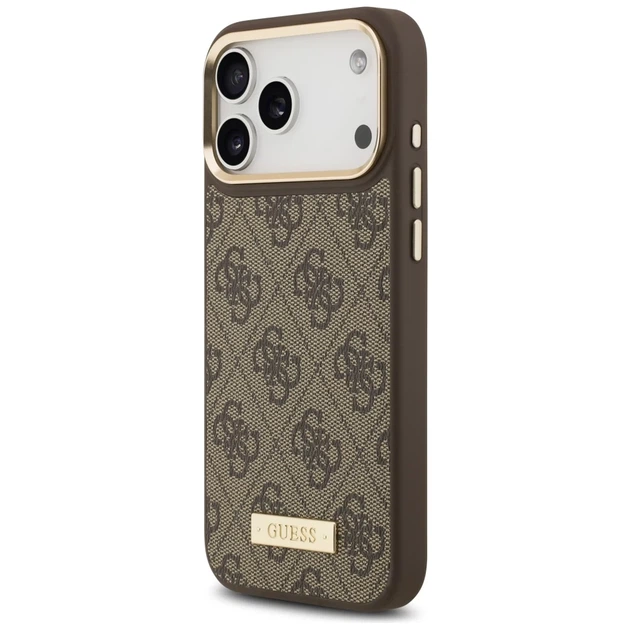 Чохол Guess 4G Logo Plate для iPhone 17 Pro Max Brown with MagSafe (GUHMP17XU4GPRW) - зображення 2