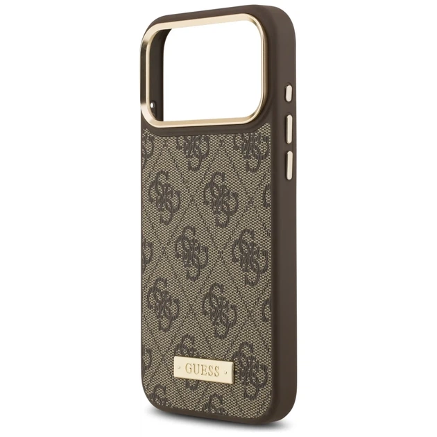 Чохол Guess 4G Logo Plate для iPhone 17 Pro Max Brown with MagSafe (GUHMP17XU4GPRW) - зображення 6