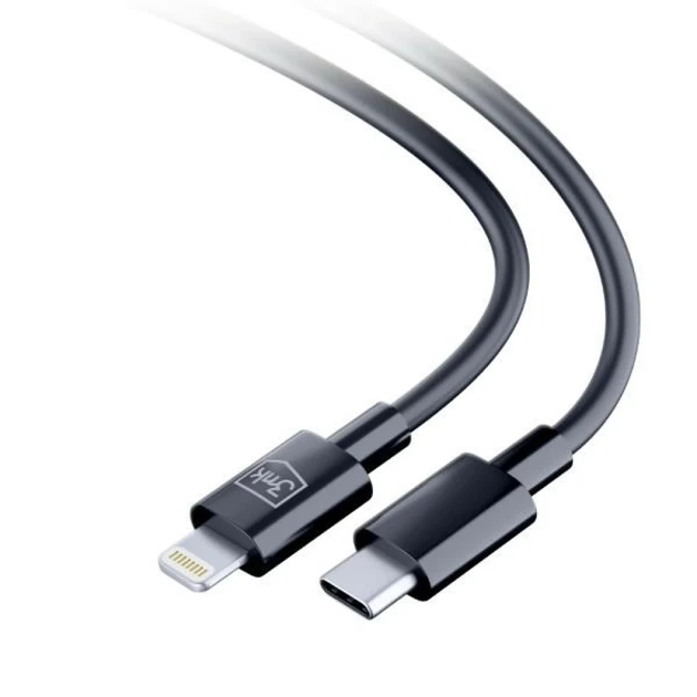 Кабель 3mk Hyper Cable USB-C - Lightning 20W 1.2m Black (5903108541206) - изображение 2
