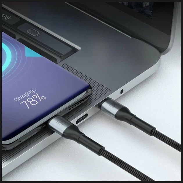 Кабель 3mk Hyper Cable N-Series USB-C to USB-C 50cm PD 3.0 QC 3.0 20V/3A 60W Black (5903108739221) - изображение 4