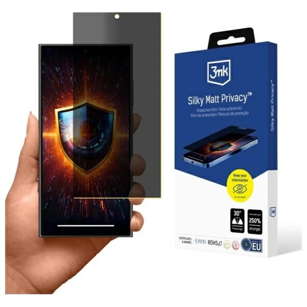 Захисна плівка 3mk Silky Matt Privacy для Samsung Galaxy S24 Ultra (5903108571258) - Фото 1 Захисна плівка 3mk Silky Matt Privacy для Samsung Galaxy S24 Ultra (5903108571258) - зображення 1