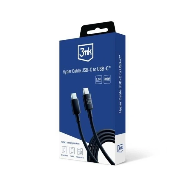 Кабель 3mk Hyper Cable USB-C - USB-C 100W 1.2m Black (5903108541220) - изображение 10
