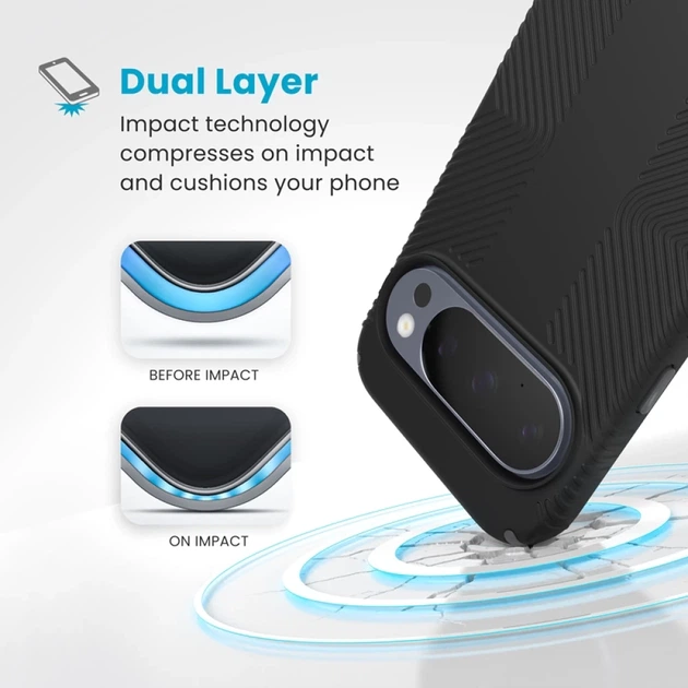 Чехол Speck Presidio2 Grip Magnet для Google Pixel 10 / Google Pixel 10 Pro Black/Slate Grey (150945-3205) - Фото 2 Чехол Speck Presidio2 Grip Magnet для Google Pixel 10 / Google Pixel 10 Pro Black/Slate Grey (150945-3205) - изображение 2
