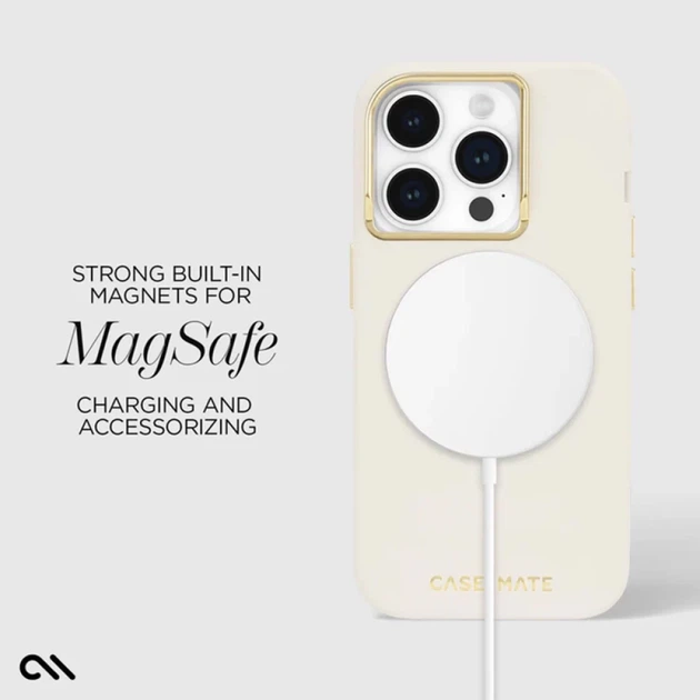 Чехол Case-Mate Silicone для iPhone 15 Pro бежевый with MagSafe (CM051470) - Фото 4 Чехол Case-Mate Silicone для iPhone 15 Pro бежевый with MagSafe (CM051470) - изображение 4