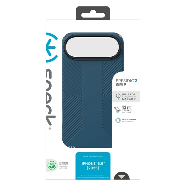 Чехол Speck Presidio2 Grip для iPhone 17 Air Deep Sea / Silver Metallic / Spell Blue with MagSafe (150967-3261) - изображение 11