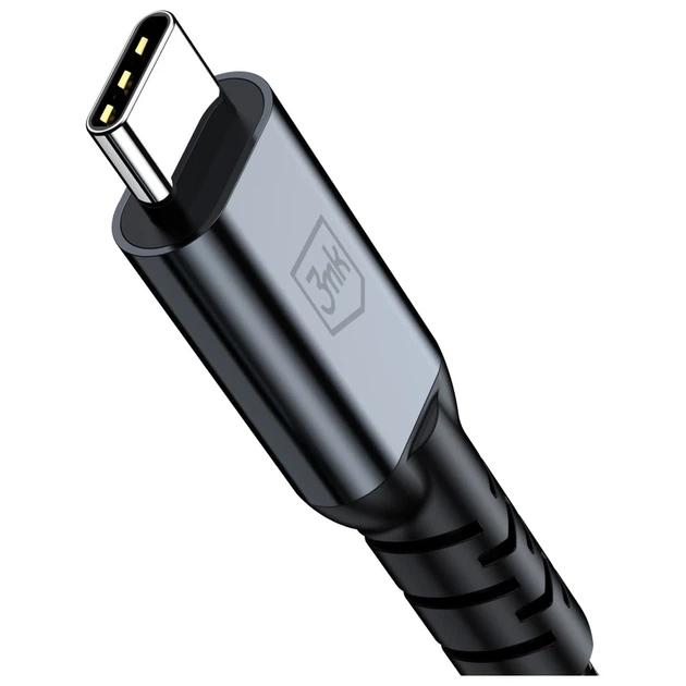 Кабель 3MK Hyper Cable N-SERIES USB-C Thunderbolt 4 1m 48V/5A 40Gb/s 240W 8K60Hz Black (5903108682008) - Фото 3 Кабель 3MK Hyper Cable N-SERIES USB-C Thunderbolt 4 1m 48V/5A 40Gb/s 240W 8K60Hz Black (5903108682008) - изображение 3