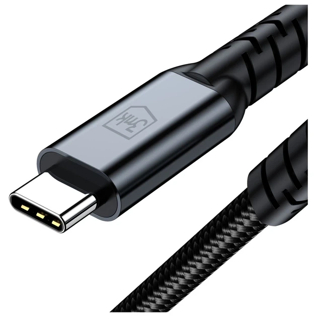 Кабель 3MK Hyper Cable N-SERIES USB-C Thunderbolt 4 1m 48V/5A 40Gb/s 240W 8K60Hz Black (5903108682008) - Фото 4 Кабель 3MK Hyper Cable N-SERIES USB-C Thunderbolt 4 1m 48V/5A 40Gb/s 240W 8K60Hz Black (5903108682008) - изображение 4