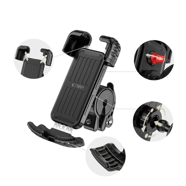 Держатель Tech-Protect V7 Universal для велосипеда и мотоцикла Black (5906302339914) - Фото 6 Держатель Tech-Protect V7 Universal для велосипеда и мотоцикла Black (5906302339914) - изображение 6