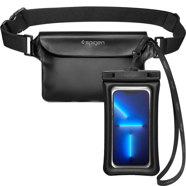 Водонепроницаемый чехол и сумка Spigen A621 Universal Waterproof Case & Waist Bag Black (AMP04533) - Фото 1 Водонепроницаемый чехол и сумка Spigen A621 Universal Waterproof Case & Waist Bag Black (AMP04533) - изображение 1