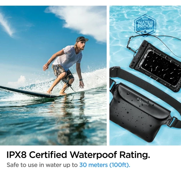 Водонепроницаемый чехол и сумка Spigen A621 Universal Waterproof Case & Waist Bag Black (AMP04533) - Фото 9 Водонепроницаемый чехол и сумка Spigen A621 Universal Waterproof Case & Waist Bag Black (AMP04533) - изображение 9