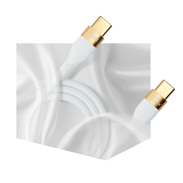 Кабель 3mk HyperSilicone USB-C to USB-C 100W 2m White (5903108464598) - изображение 5