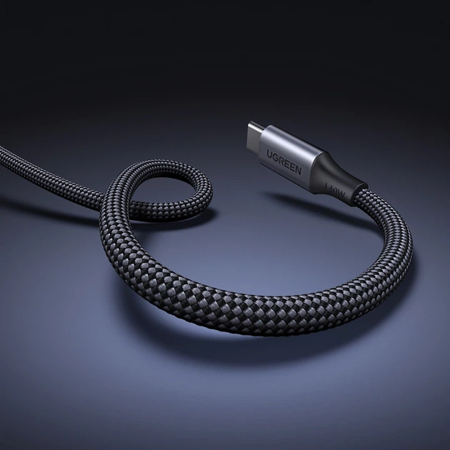 Кабель Ugreen 2в1 USB-C - 2xUSB-C PD 140W 2m Black (75733) - Фото 10 Кабель Ugreen 2в1 USB-C - 2xUSB-C PD 140W 2m Black (75733) - зображення 10