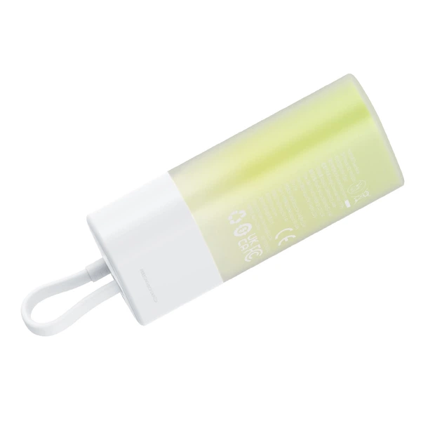 Портативний зарядний пристрій Baseus Popsicle 5200mAh 20W with Built-In Lightning Cable/USB-C to USB-C Cable White Green (P10055601613-00) - зображення 6