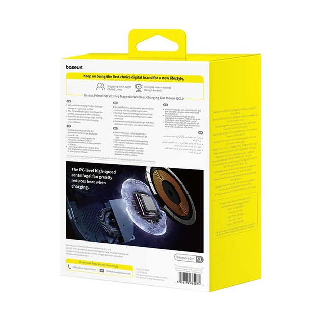 Автодержатель Baseus PrimeTrip VC1 Pro с беспроводной зарядкой Qi2 на дефлектор Black (6932172685973) - Фото 12 Автодержатель Baseus PrimeTrip VC1 Pro с беспроводной зарядкой Qi2 на дефлектор Black (6932172685973) - изображение 12