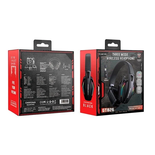 Наушники Onikuma GT826 Gaming с микрофоном и с 3мя режимами (Bluetooth 5.4, проводное, 2.4G) - Фото 2 Наушники Onikuma GT826 Gaming с микрофоном и с 3мя режимами (Bluetooth 5.4, проводное, 2.4G) - изображение 2