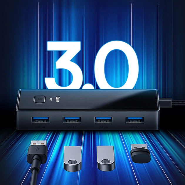USB-хаб Baseus PioneerJoy 4xUSB-A 3.0 (6932172625955) - зображення 10