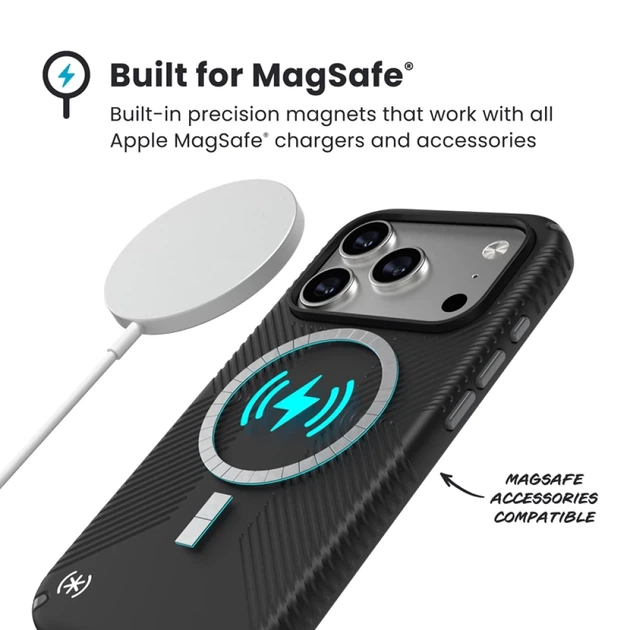 Чехол Speck Presidio2 Grip для iPhone 17 Pro Black / Slate Grey / White with MagSafe (150976-D143) - Фото 5 Чехол Speck Presidio2 Grip для iPhone 17 Pro Black / Slate Grey / White with MagSafe (150976-D143) - изображение 5