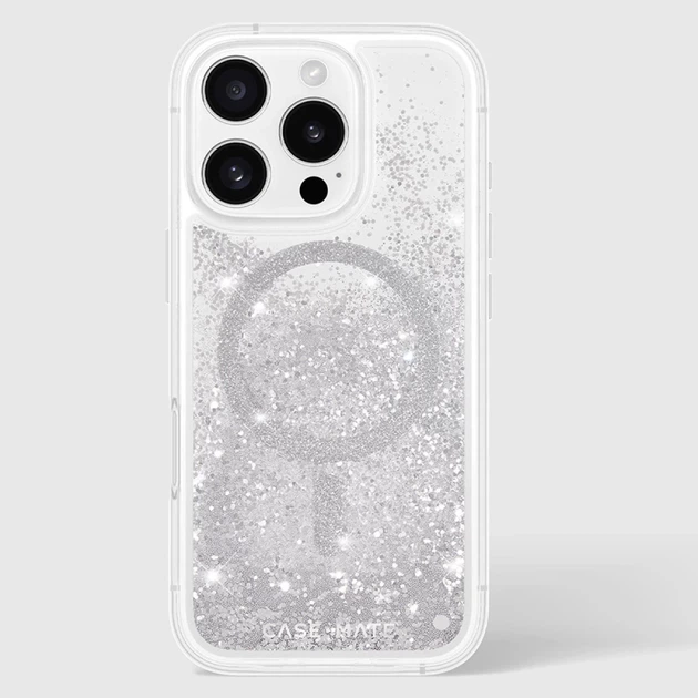 Чехол Case-Mate Waterfall для iPhone 16 Pro Silver with MagSafe (CM054602) - Фото 9 Чехол Case-Mate Waterfall для iPhone 16 Pro Silver with MagSafe (CM054602) - изображение 9