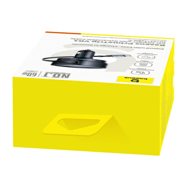 Автомобильная зарядка Baseus PrimeTrip VR1 60W USB-A USB-C с кабелем USB-C Черный (6932172690274) - изображение 5