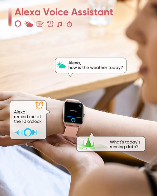 Жіночий розумний годинник IDW13, 1,8-дюймовий HD-екран, Alexa, Bluetooth-дзвінки Рожевий - Фото 4 Жіночий розумний годинник IDW13, 1,8-дюймовий HD-екран, Alexa, Bluetooth-дзвінки Рожевий - зображення 4
