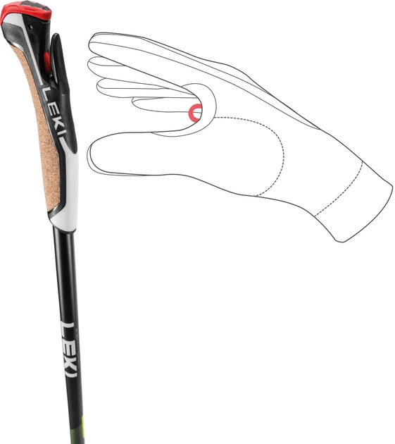 Kijki do nordyckiego chodzenia Leki Flash Carbon 125 cm Zielone (4028173318063) - obraz 6