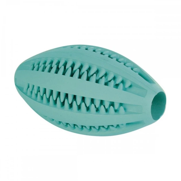 Игрушка для собак Trixie Denta Fun Rugby Ball, 11 см - Фото 1 Игрушка для собак Trixie Denta Fun Rugby Ball, 11 см - изображение 1