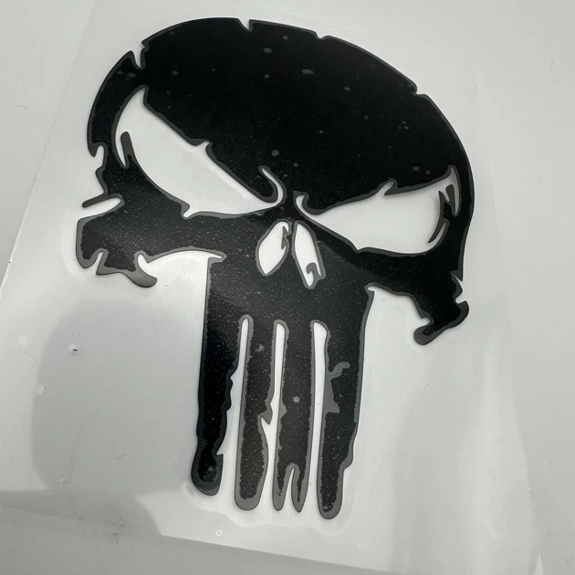 Наклейка Punisher карач череп пунішер чорна skull 10 см - Фото 3 Наклейка Punisher карач череп пунішер чорна skull 10 см - зображення 3