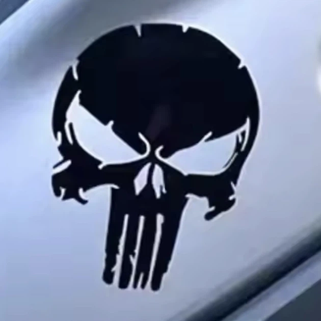 Наклейка Punisher карач череп пунішер чорна skull 10 см - Фото 4 Наклейка Punisher карач череп пунішер чорна skull 10 см - зображення 4