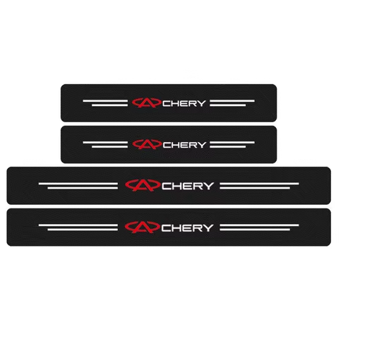 Захисна плівка накладка на пороги для Chery Чорний Карбон наклейки світловідбивні написи чері - зображення 2