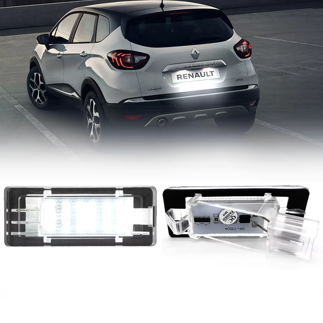 LED подсветка номера Renault Captur Kaptur Espace Scenic Latitude Laguna Zoe Dacia Duster рено дача Logan 2 шт - изображение 2