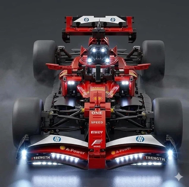 Конструктор Formula Speed Racer 1:10 з LED-підсвіткою — преміальний гоночний болід, 1361 деталей, колекційна модель JZH-052 - изображение 2