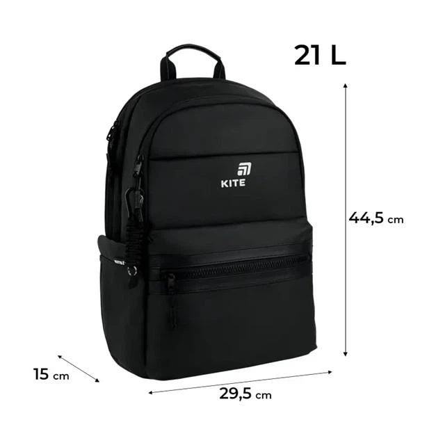 Рюкзак шкільний Kite Education teens K26-2721L-2 Black з кріпленням на валізу (996186) - зображення 3