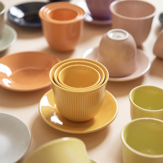 Чашка з блюдцем для кави Loveramics Brewers Embossed Tasting Cup 250 мл Purple - зображення 2
