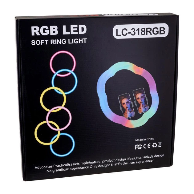 Лампа RGB LC-318(Flower Type) 33 cm Чорний - зображення 3