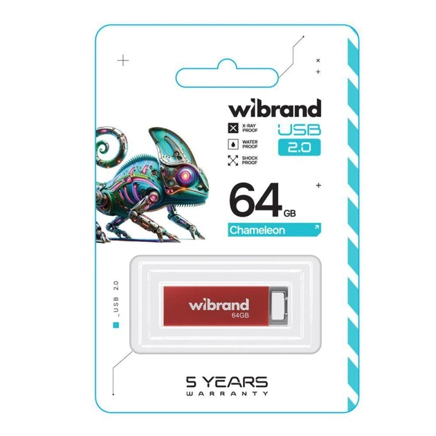USB флеш-накопитель Wibrand 64gb Chameleon Красный - Фото 2 USB флеш-накопитель Wibrand 64gb Chameleon Красный - изображение 2
