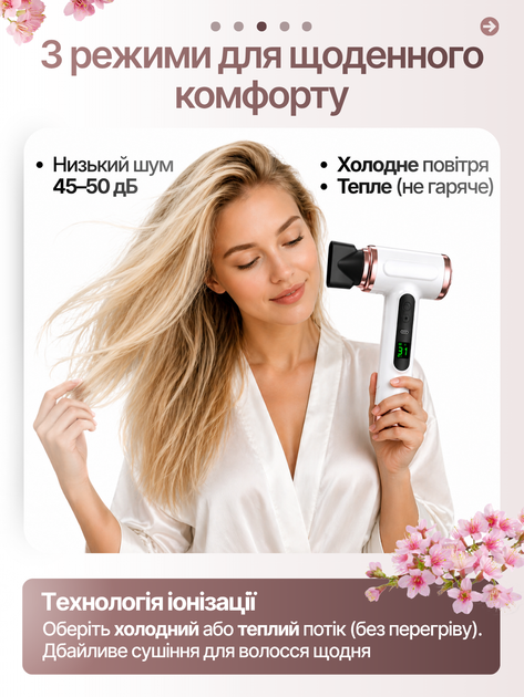 Дорожный беспроводной аккумуляторный фен для волос с теплым воздухом (FEN-200W) - изображение 2