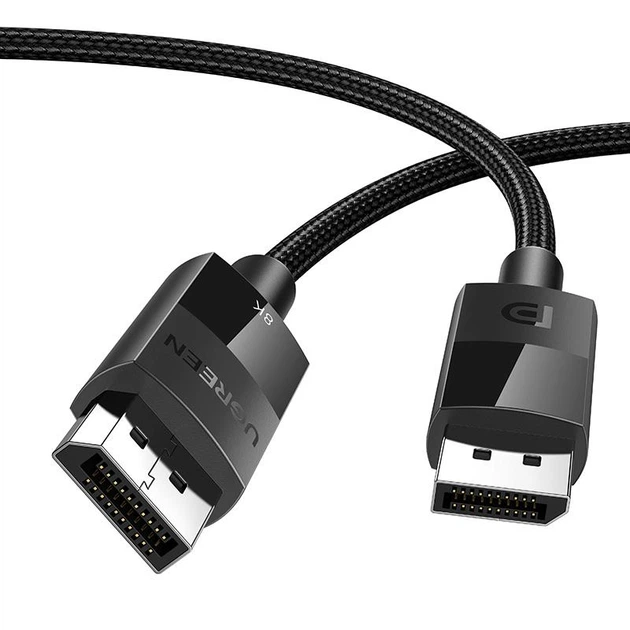Кабель UGREEN DP114 DP 1.4 Male to Male Plastic Case Braided Cable 3m (UGR-80393) - изображение 3