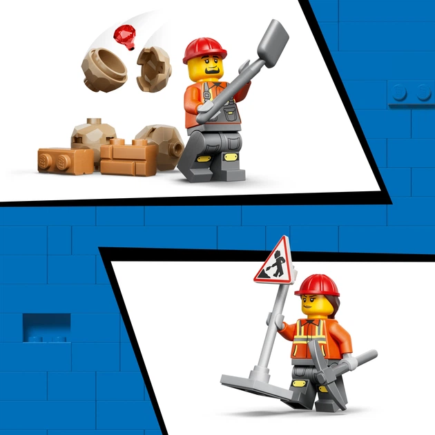 Zestaw klocków LEGO City Żółta koparko-ładowarka 301 element (60480) - obraz 5
