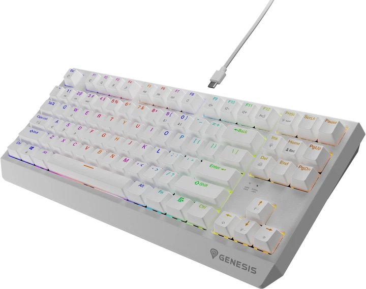 Klawiatura przewodowa Genesis Thor 230 TKL Outemu Brown White (NKG-2080) - obraz 3