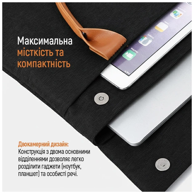 Сумка для ноутбука ColorWay Stylish 15.6 Black (CW-LBS156-BK) - изображение 5